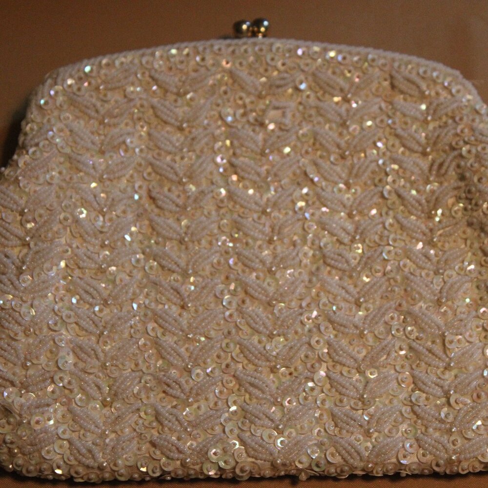 Vintage Richere Clutch  Bag By Walborg- Ivory